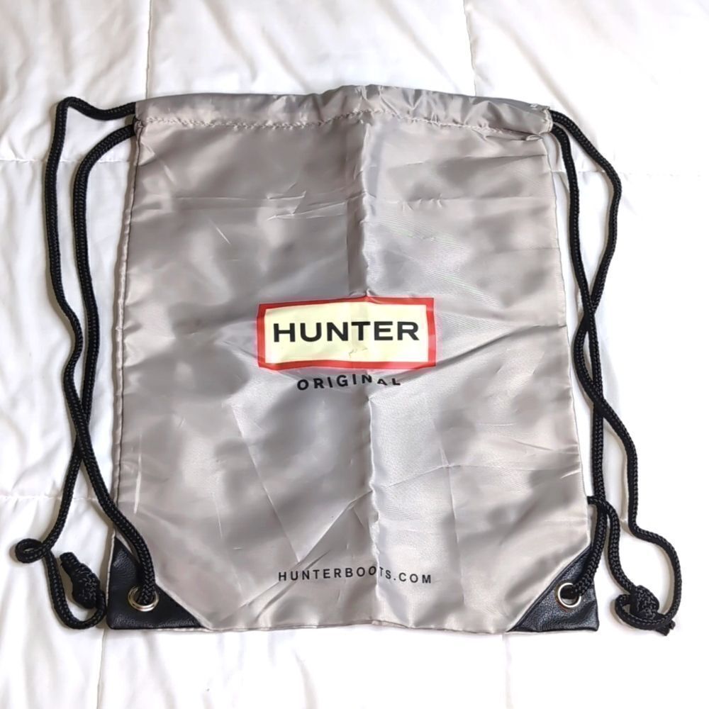 Hunter Boots Silver Drawstring Bag
